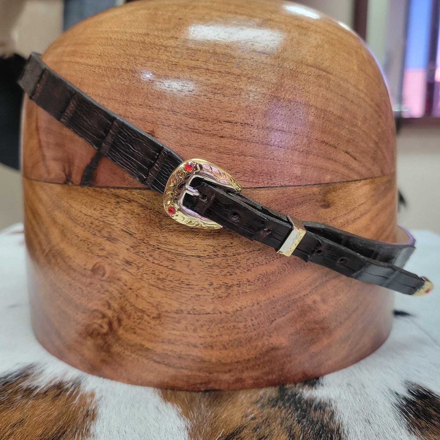 Caiman Leather Hatband